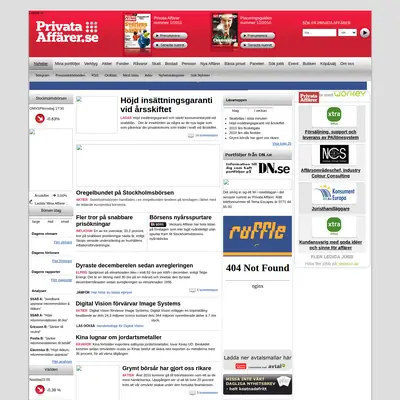 Privata Affärer startsida 2011