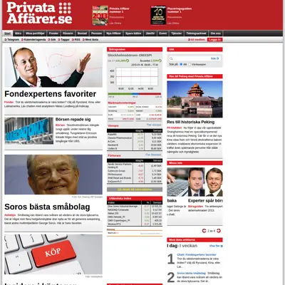 Privata Affärer startsida 2013