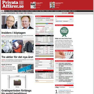 Privata Affärer startsida 2014