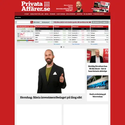 Privata Affärer startsida 2015