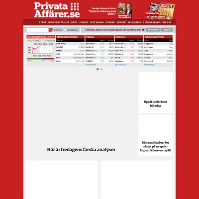 Privata Affärer startsida 2018