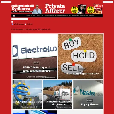 Privata Affärer startsida 2019