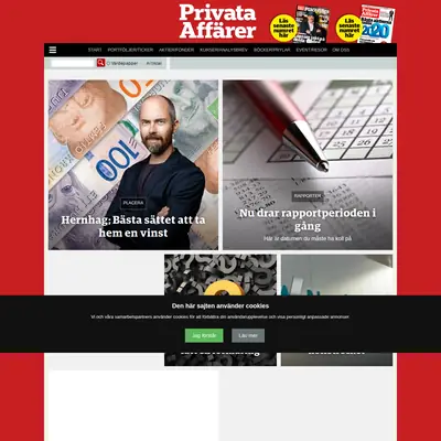 Privata Affärer startsida 2020