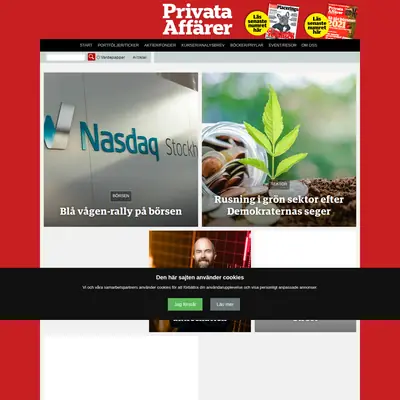 Privata Affärer startsida 2021