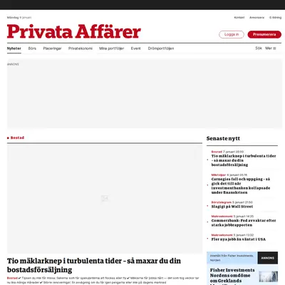 Privata Affärer startsida 2024