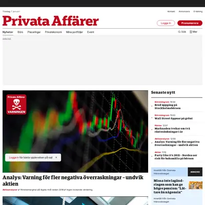Privata Affärer startsida 2025