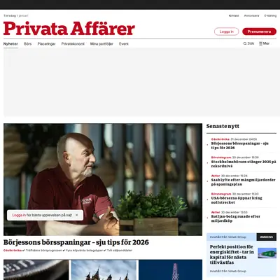 Privata Affärer startsida 2026