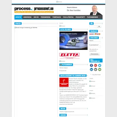 www.processnet.se startsida 2017