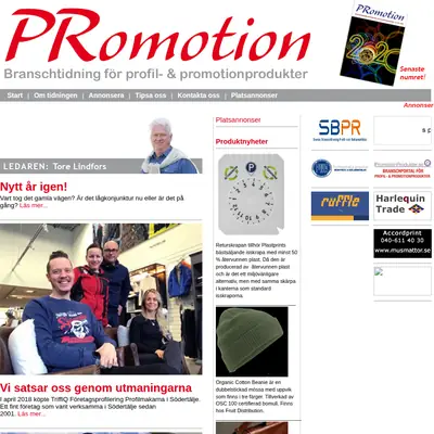 www.promotionmedia.se startsida 2020