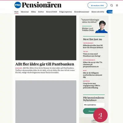 propensionaren.se startsida 2024