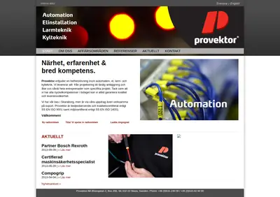 www.provektor.se startsida 2014