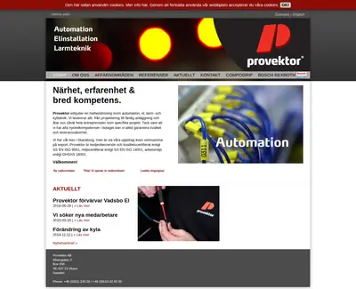 www.provektor.se startsida 2015