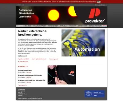 www.provektor.se startsida 2016