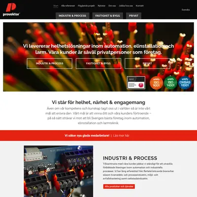 www.provektor.se startsida 2018