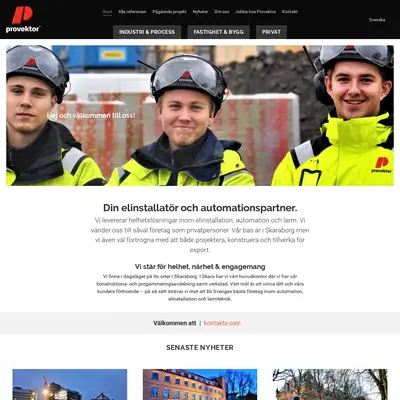 www.provektor.se startsida 2019