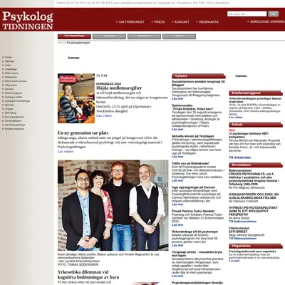 Psykologtidningen startsida 2011
