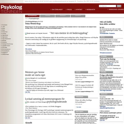 Psykologtidningen startsida 2013