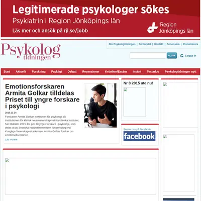 Psykologtidningen startsida 2015