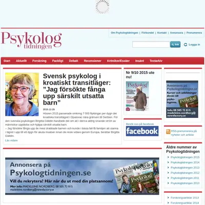 Psykologtidningen startsida 2016