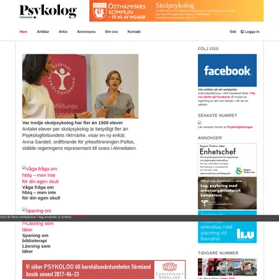 Psykologtidningen startsida 2017