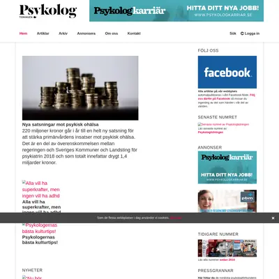 Psykologtidningen startsida 2018