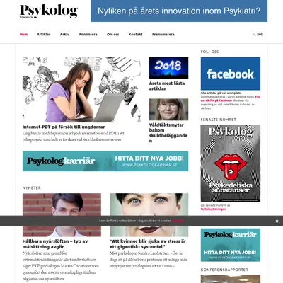 Psykologtidningen startsida 2019