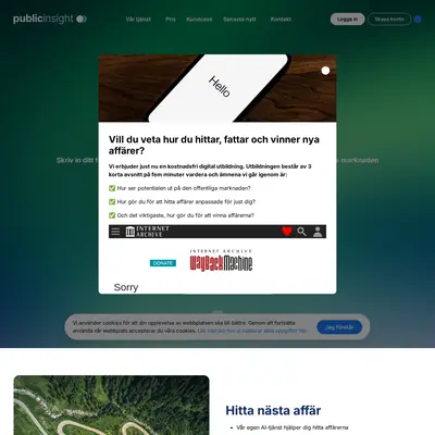 Publicinsight, publicinsight.se startsida 2025