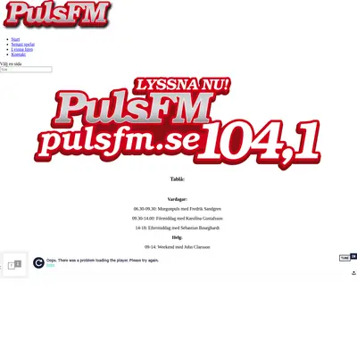 Puls FM 104,1 startsida 2019