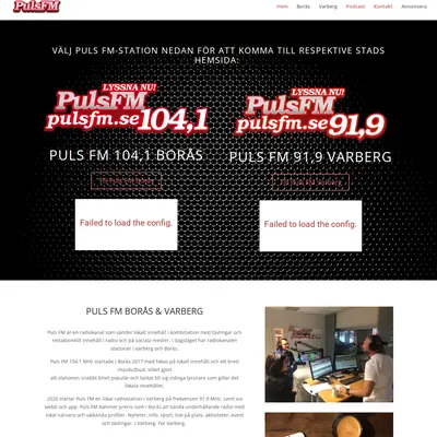 Puls FM 104,1 startsida 2023