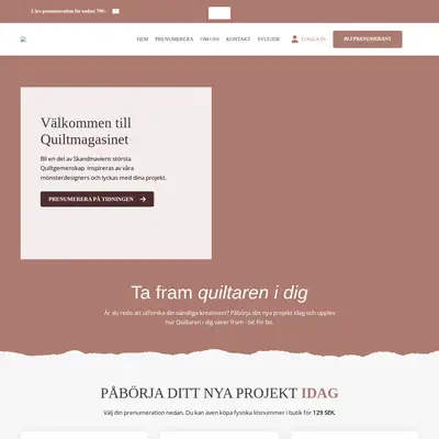 Quiltmagasinet startsida 2024