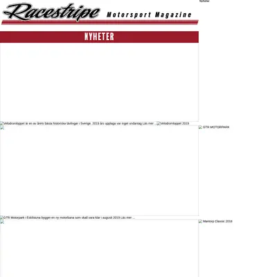 Racestripe Magazine startsida 2019