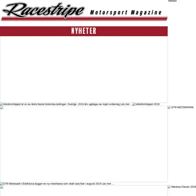 Racestripe Magazine startsida 2020