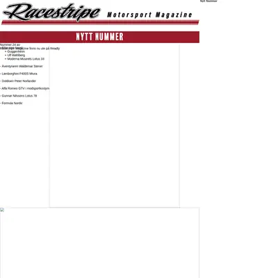 Racestripe Magazine startsida 2023
