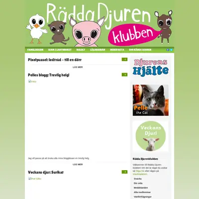 Rädda Djuren startsida 2013