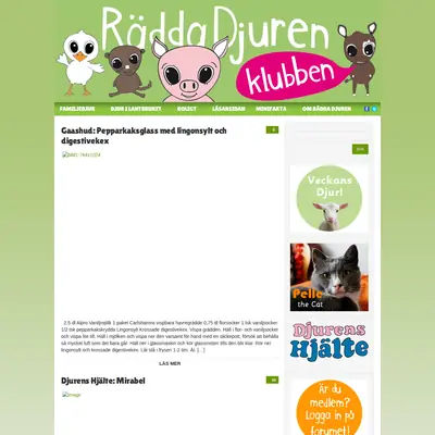 Rädda Djuren startsida 2014