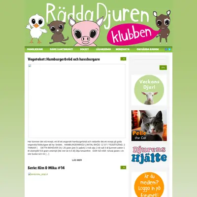 Rädda Djuren startsida 2015
