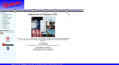 www.radiatorvvs.se startsida 2005