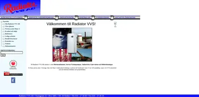 www.radiatorvvs.se startsida 2006