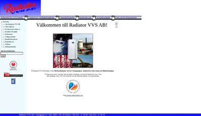 www.radiatorvvs.se startsida 2007