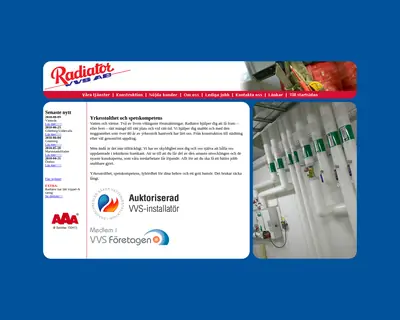 www.radiatorvvs.se startsida 2010