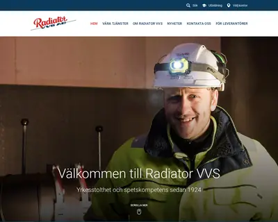 www.radiatorvvs.se startsida 2018