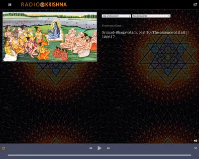 Radio Krishna Stockholm startsida 2022
