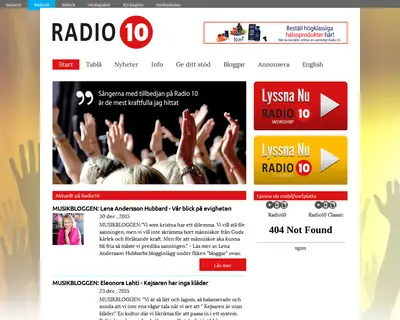 Radio 10 startsida 2016