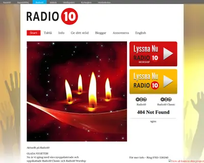 Radio 10 startsida 2019