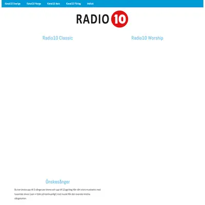 Radio 10 startsida 2024