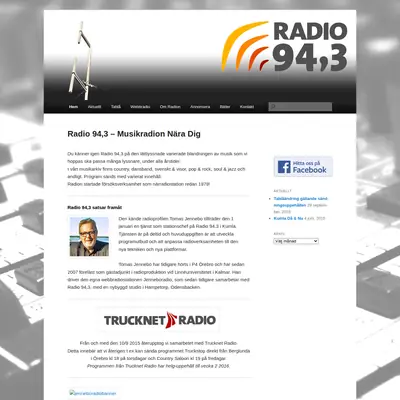 Radio 94,3 startsida 2016
