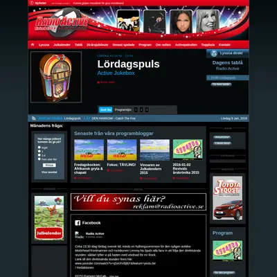 Radio Active Sjöbo 107,8 startsida 2016