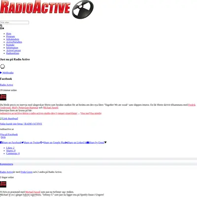 Radio Active Sjöbo 107,8 startsida 2018