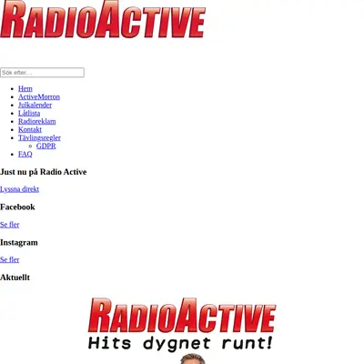Radio Active Sjöbo 107,8 startsida 2020