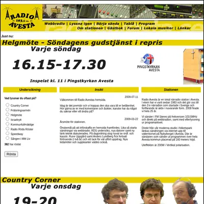 Radio Avesta startsida 2009